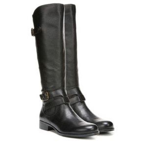 Naturalizer Black ‘JORDIE’ Leather Riding Boots [Wide Calf]